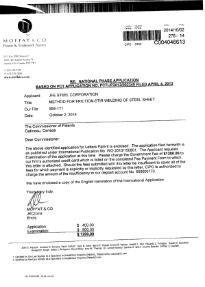 Document de brevet canadien 2869382. Cession 20141002. Image 1 de 3