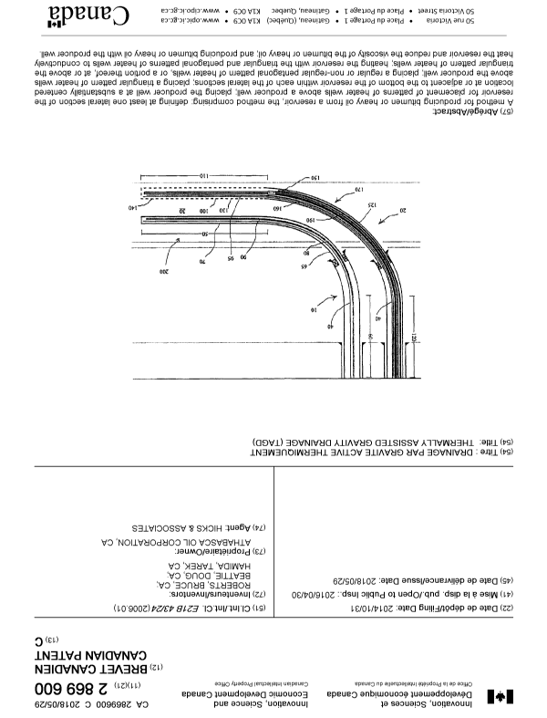 Document de brevet canadien 2869600. Page couverture 20171202. Image 1 de 1