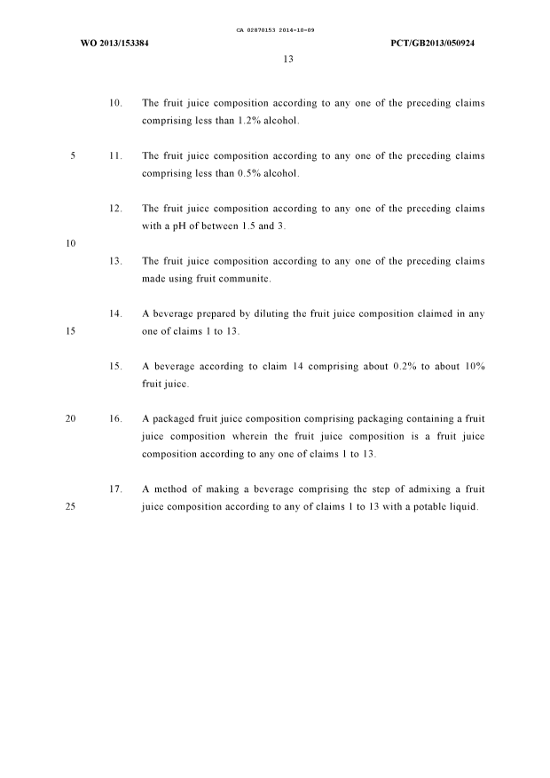 Document de brevet canadien 2870153. Revendications 20141009. Image 2 de 2