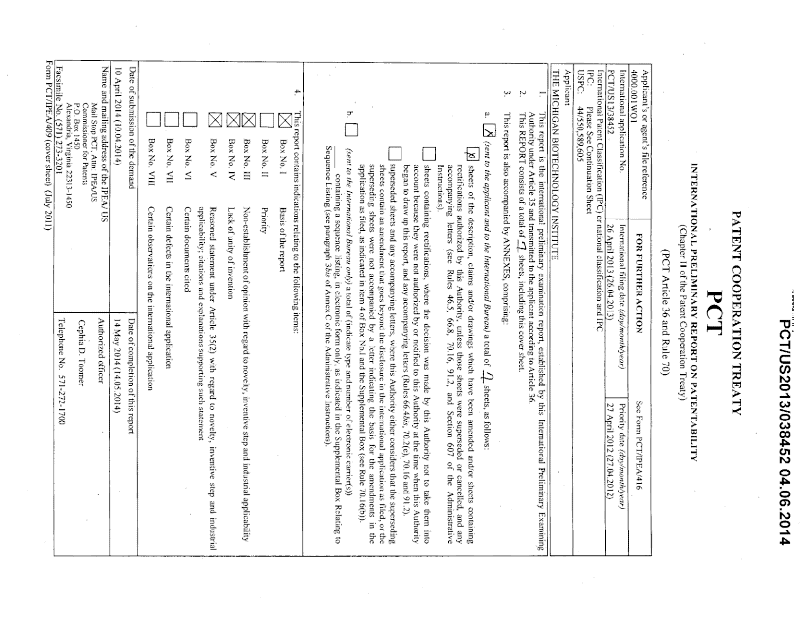 Document de brevet canadien 2870758. PCT 20131214. Image 1 de 36