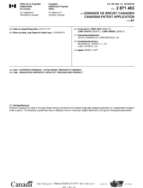 Document de brevet canadien 2871463. Page couverture 20160426. Image 1 de 1