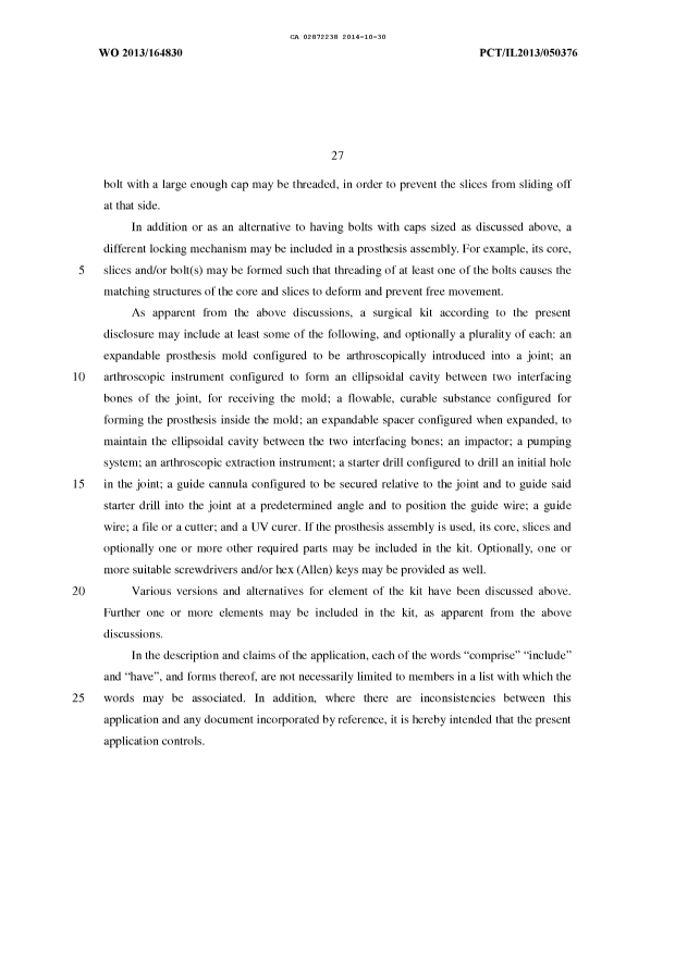 Document de brevet canadien 2872238. Description 20141030. Image 27 de 27