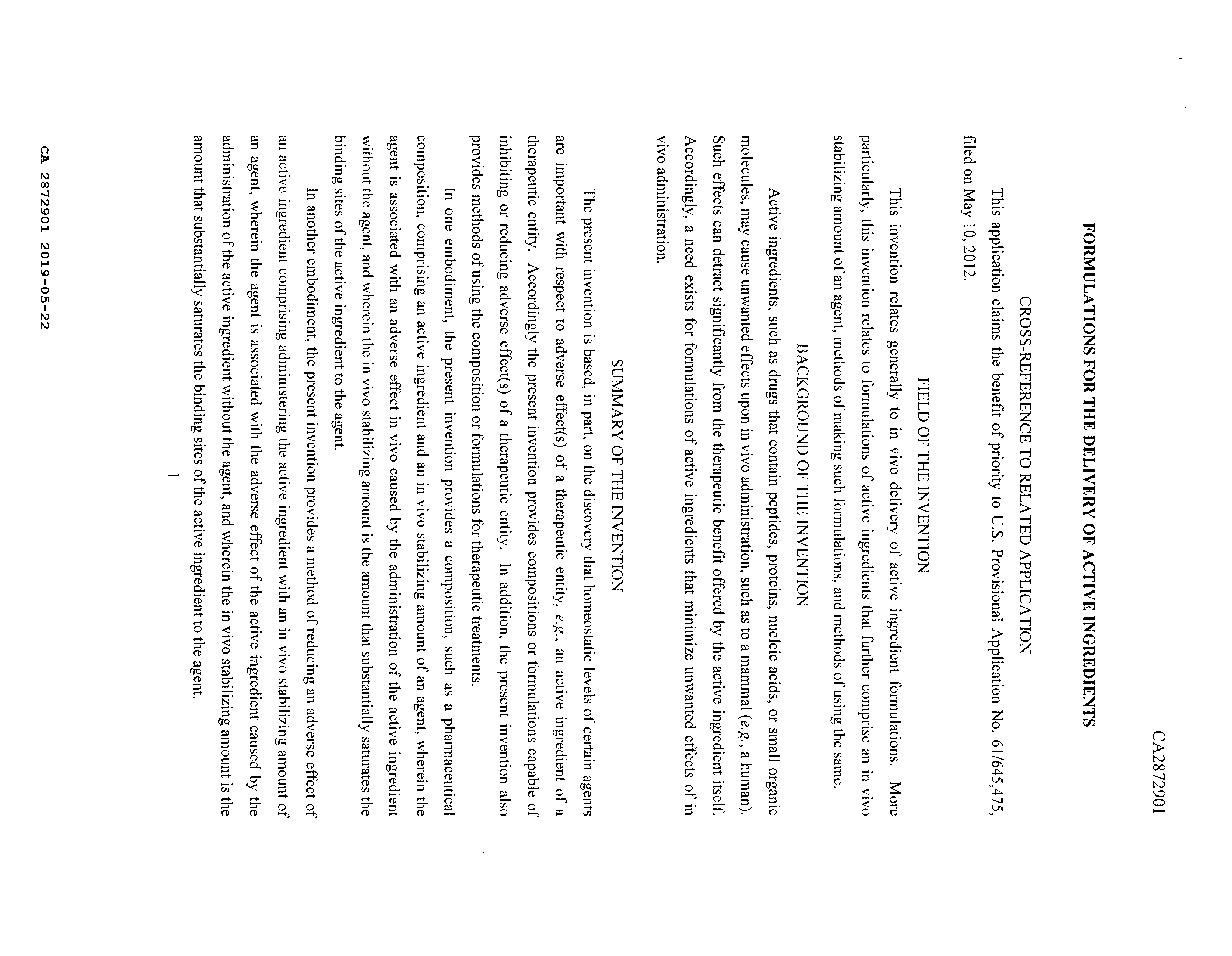 Canadian Patent Document 2872901. Description 20190522. Image 1 of 59