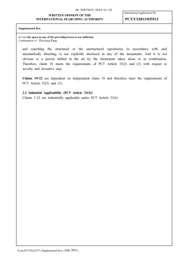 Document de brevet canadien 2873210. PCT 20141110. Image 9 de 9