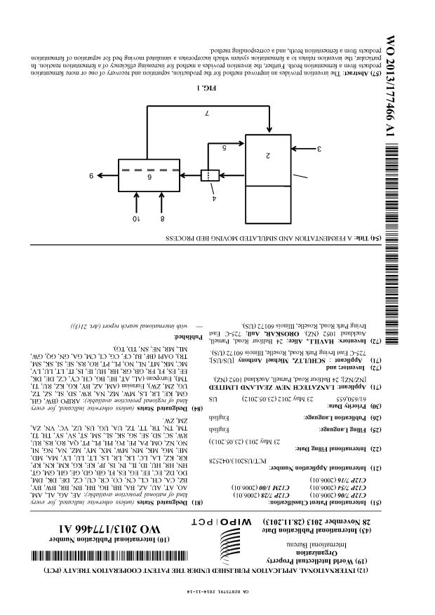 Canadian Patent Document 2873791. Abstract 20141114. Image 1 of 1