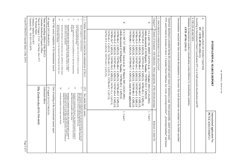 Document de brevet canadien 2874211. PCT 20141120. Image 1 de 53