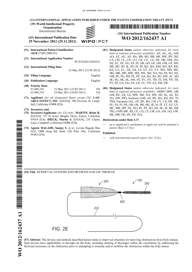 Document de brevet canadien 2874586. Abrégé 20141124. Image 1 de 1