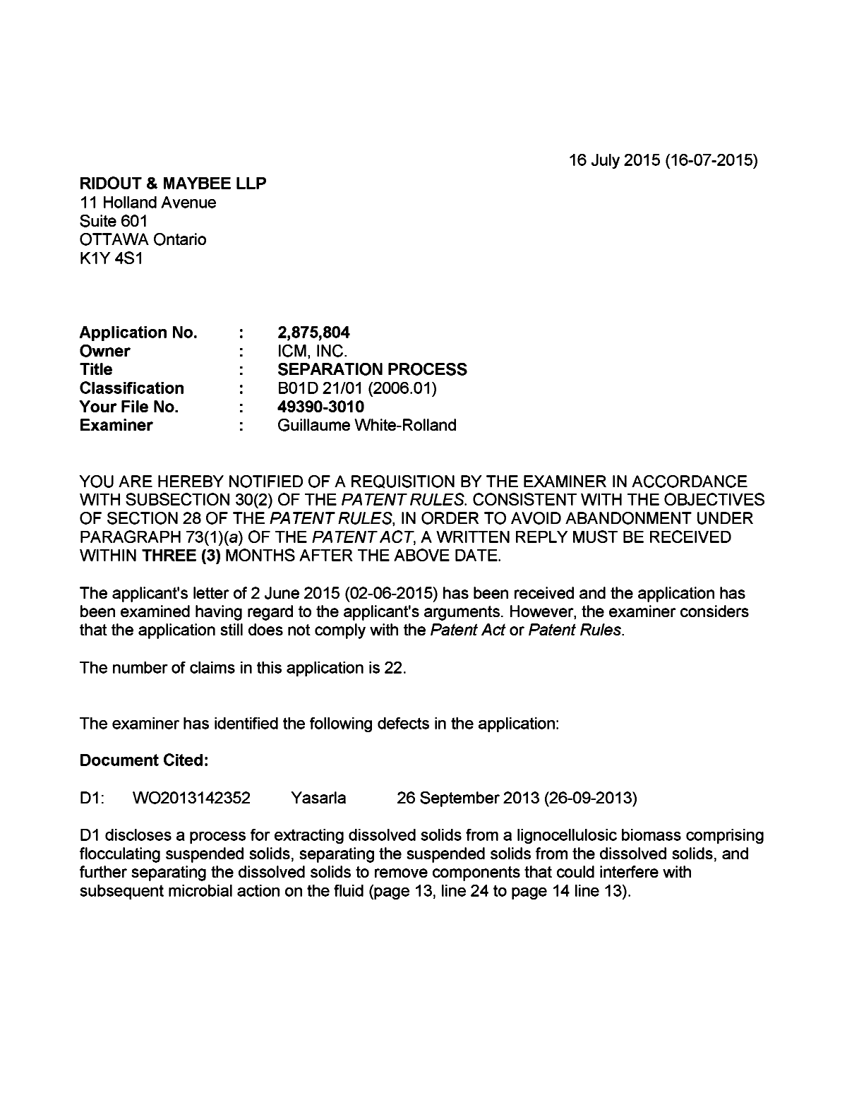 Document de brevet canadien 2875804. Poursuite-Amendment 20141216. Image 1 de 3