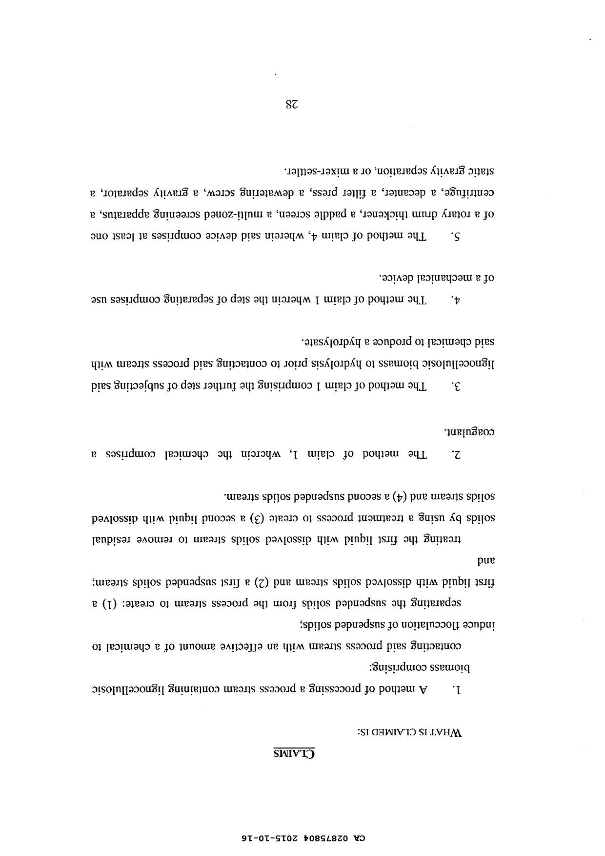Document de brevet canadien 2875804. Revendications 20141216. Image 1 de 4