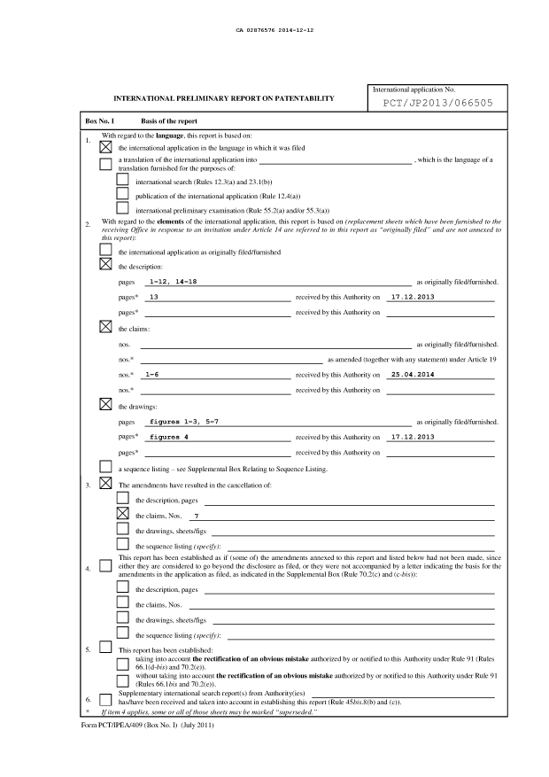 Document de brevet canadien 2876576. PCT 20141212. Image 2 de 9