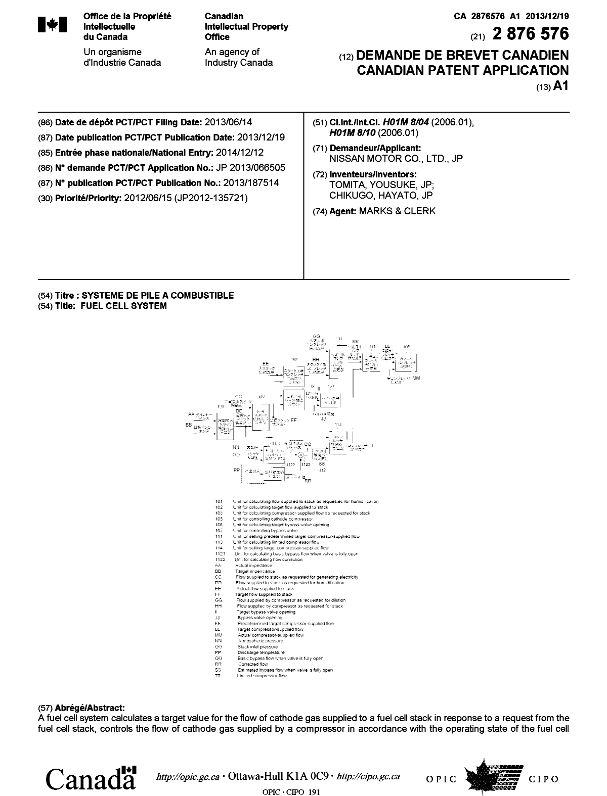 Document de brevet canadien 2876576. Page couverture 20150211. Image 1 de 2