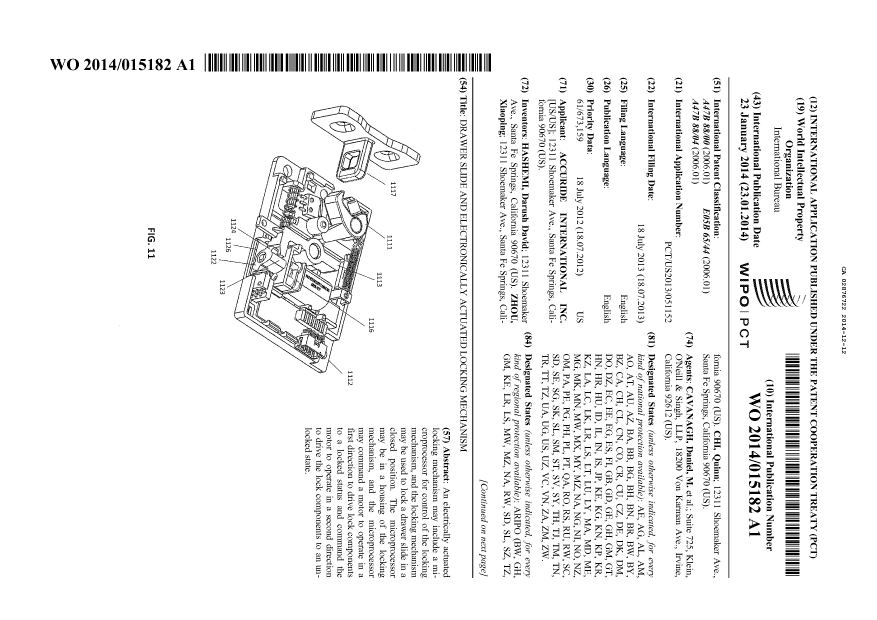 Document de brevet canadien 2876722. Abrégé 20141212. Image 1 de 2