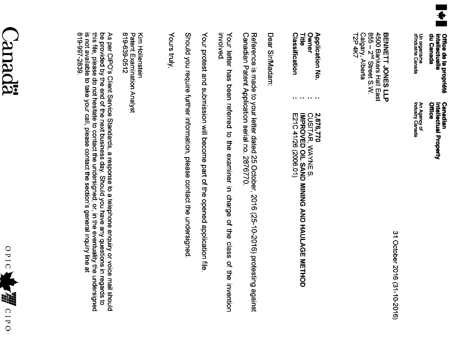 Document de brevet canadien 2876770. Poursuite-Amendment 20151231. Image 1 de 1