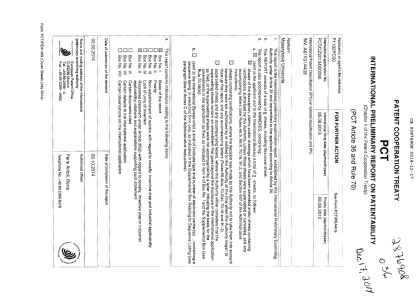 Canadian Patent Document 2876908. International Preliminary Examination Report 20141217. Image 1 of 9
