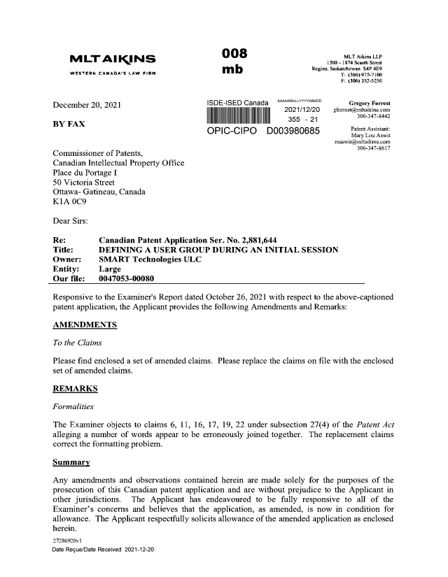 Canadian Patent Document 2881644. Amendment 20211220. Image 1 of 6