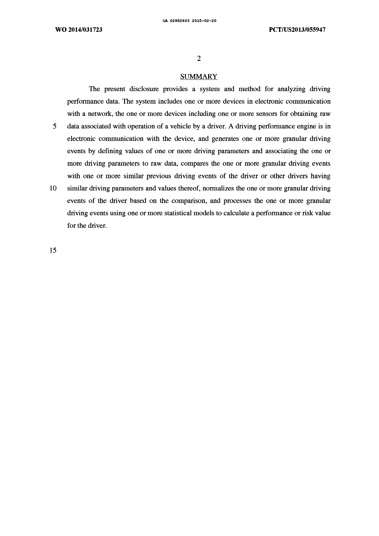 Canadian Patent Document 2882603. Description 20150220. Image 2 of 18