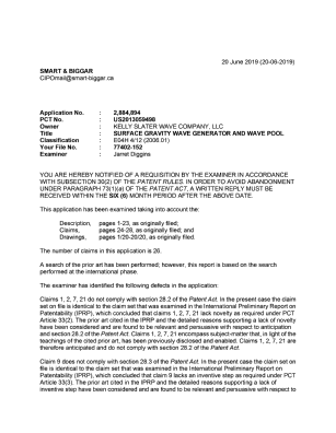 Document de brevet canadien 2884894. Demande d'examen 20190620. Image 1 de 4