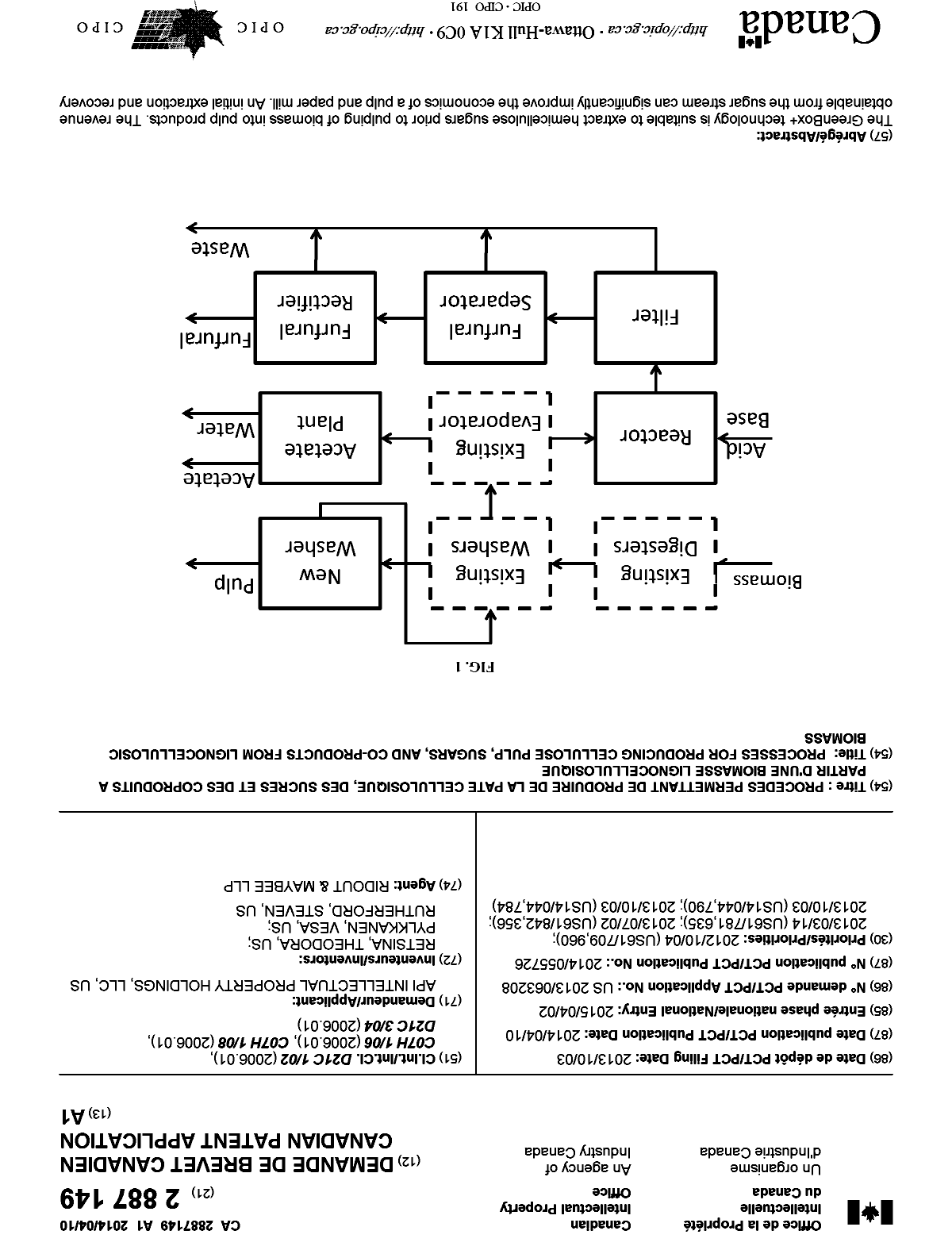 Document de brevet canadien 2887149. Page couverture 20141221. Image 1 de 2