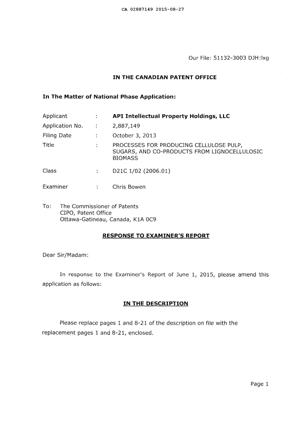 Canadian Patent Document 2887149. Prosecution-Amendment 20141227. Image 2 of 36