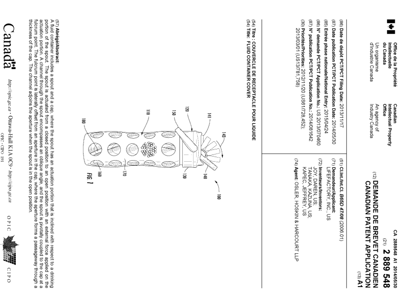 Document de brevet canadien 2889548. Page couverture 20150602. Image 1 de 1