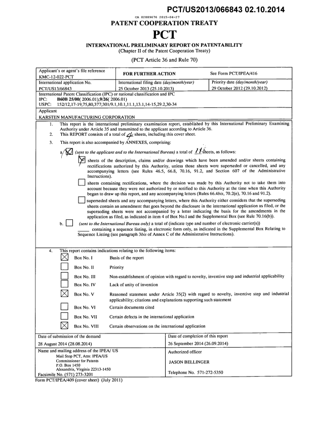 Document de brevet canadien 2889676. PCT 20150427. Image 1 de 17