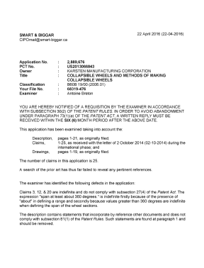 Document de brevet canadien 2889676. Demande d'examen 20160422. Image 1 de 4