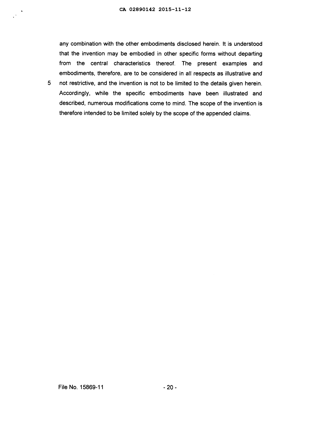 Document de brevet canadien 2890142. Description 20141212. Image 20 de 20