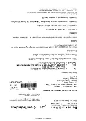 Document de brevet canadien 2890902. Poursuite-Amendment 20141222. Image 1 de 10