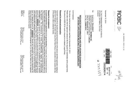 Canadian Patent Document 2892651. Prosecution-Amendment 20141213. Image 1 of 3