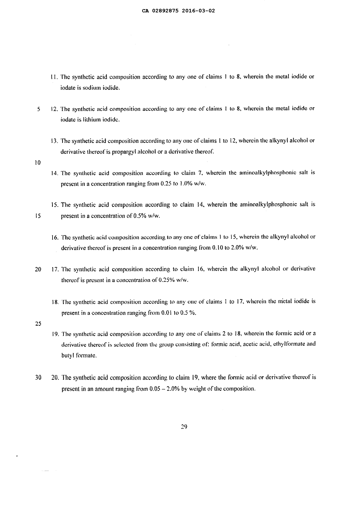 Document de brevet canadien 2892875. Revendications 20151202. Image 2 de 4