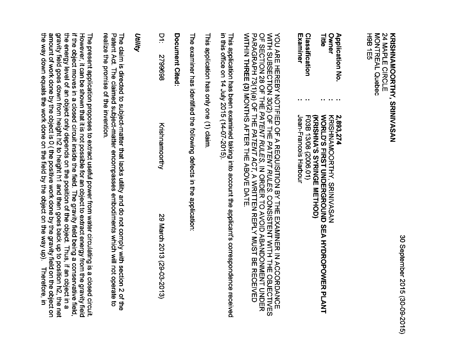 Canadian Patent Document 2893274. Prosecution-Amendment 20141230. Image 1 of 5