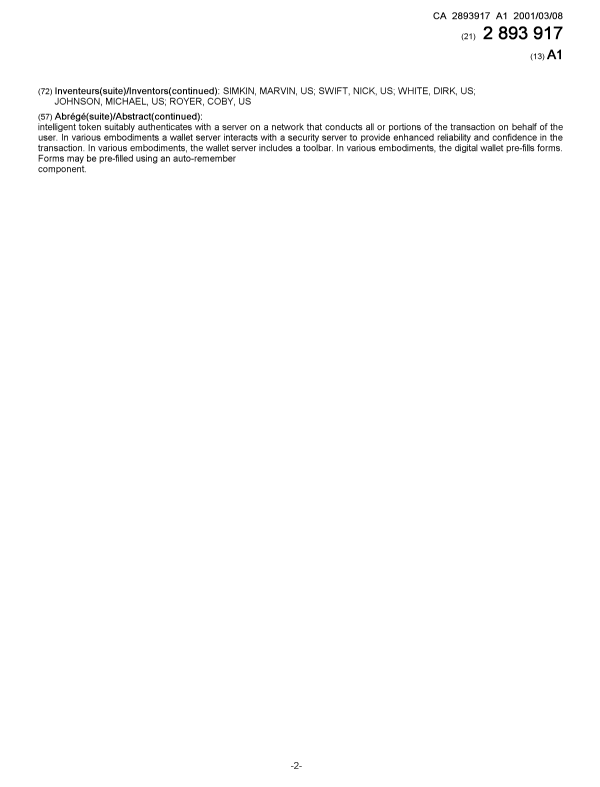 Document de brevet canadien 2893917. Page couverture 20150708. Image 2 de 2