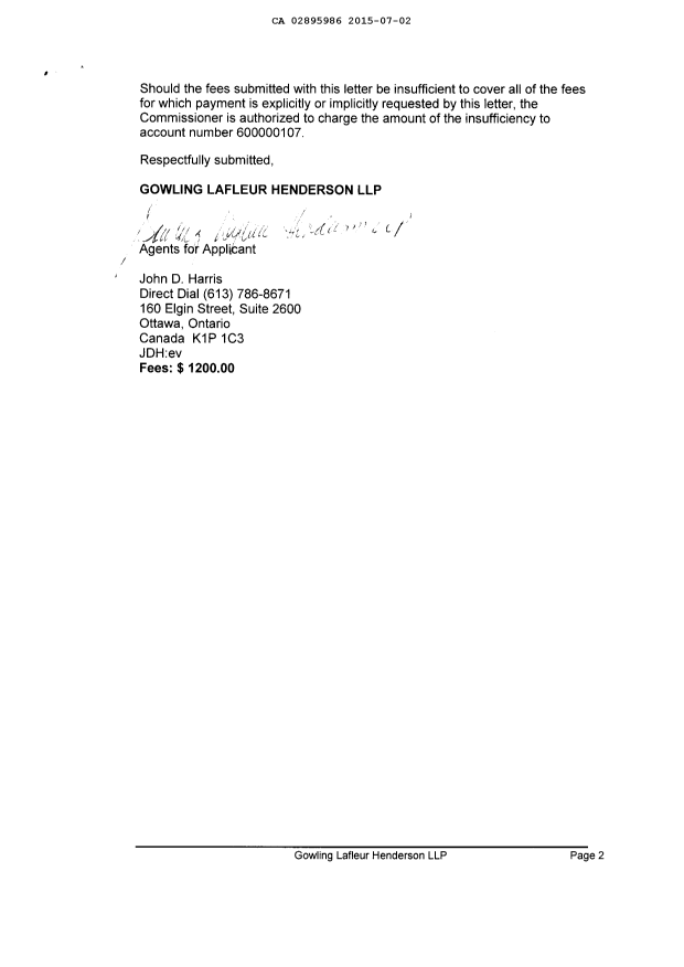 Document de brevet canadien 2895986. Nouvelle demande 20150702. Image 2 de 3