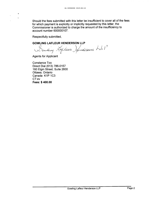 Document de brevet canadien 2896090. Demande d'entrée en phase nationale 20150619. Image 2 de 5