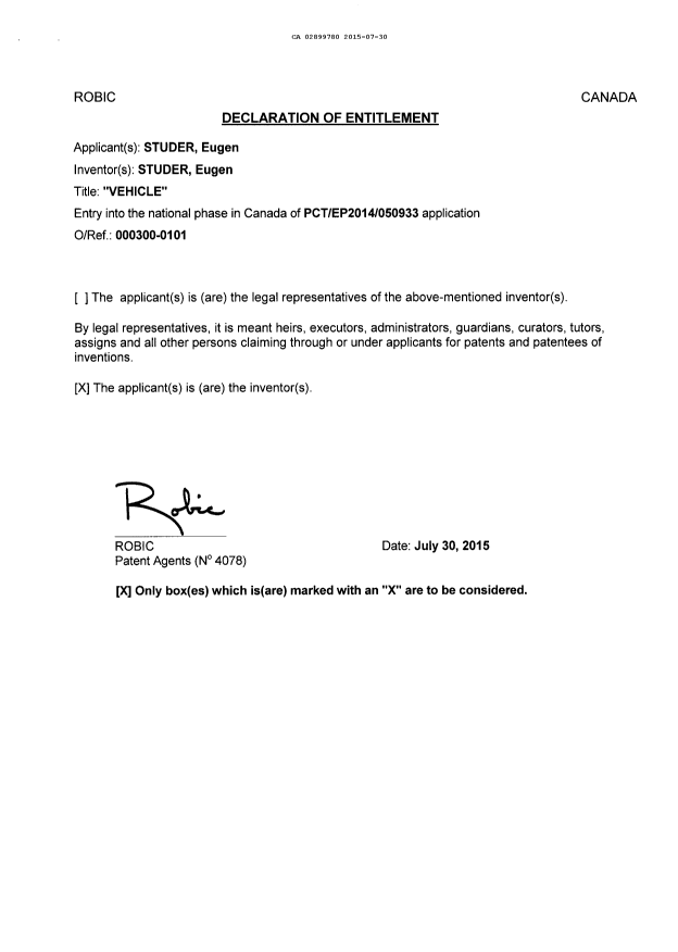 Document de brevet canadien 2899780. Demande d'entrée en phase nationale 20150730. Image 5 de 5