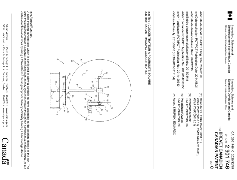 Document de brevet canadien 2901746. Page couverture 20201116. Image 1 de 1
