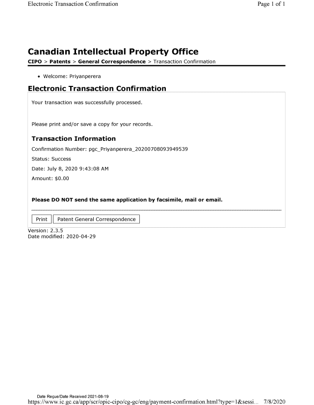 Document de brevet canadien 2904053. Correspondance de la poursuite 20210819. Image 6 de 6