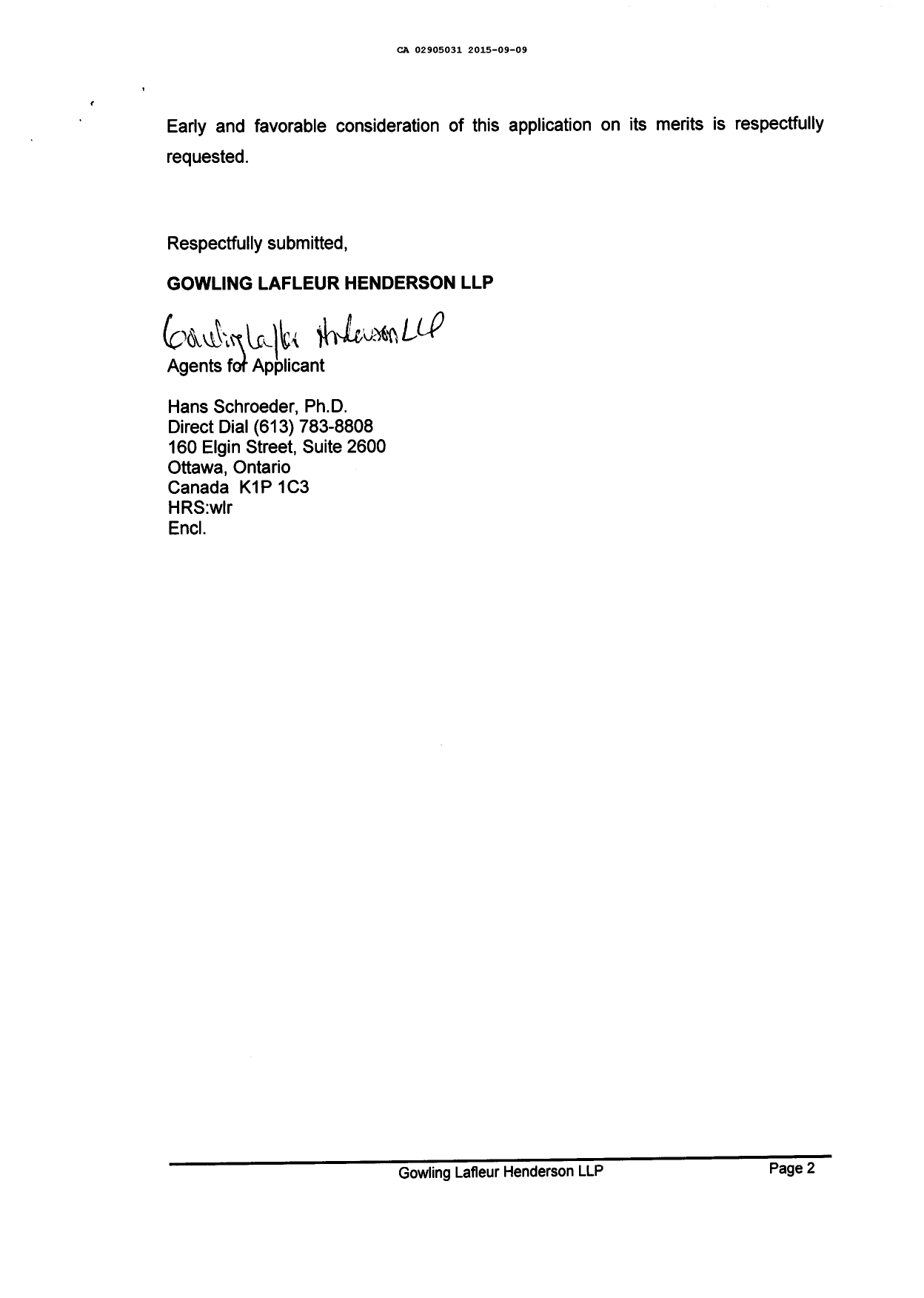 Document de brevet canadien 2905031. Modification volontaire 20150909. Image 2 de 4