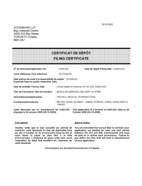 Canadian Patent Document 2905402. Divisional - Filing Certificate 20151016. Image 1 of 1