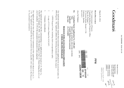 Canadian Patent Document 2905402. Correspondence 20160329. Image 1 of 2