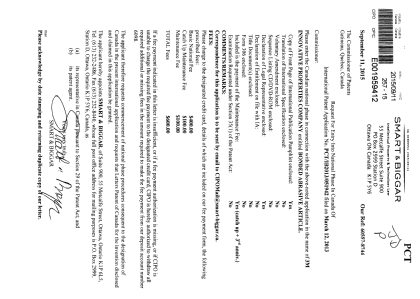 Canadian Patent Document 2905551. National Entry Request 20150911. Image 1 of 2