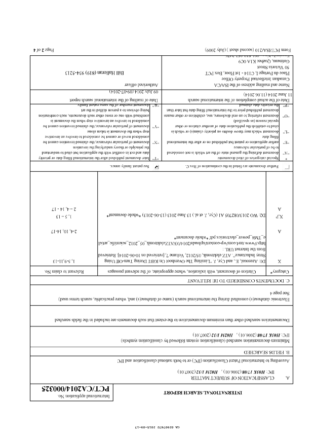 Document de brevet canadien 2907472. PCT 20141217. Image 1 de 3