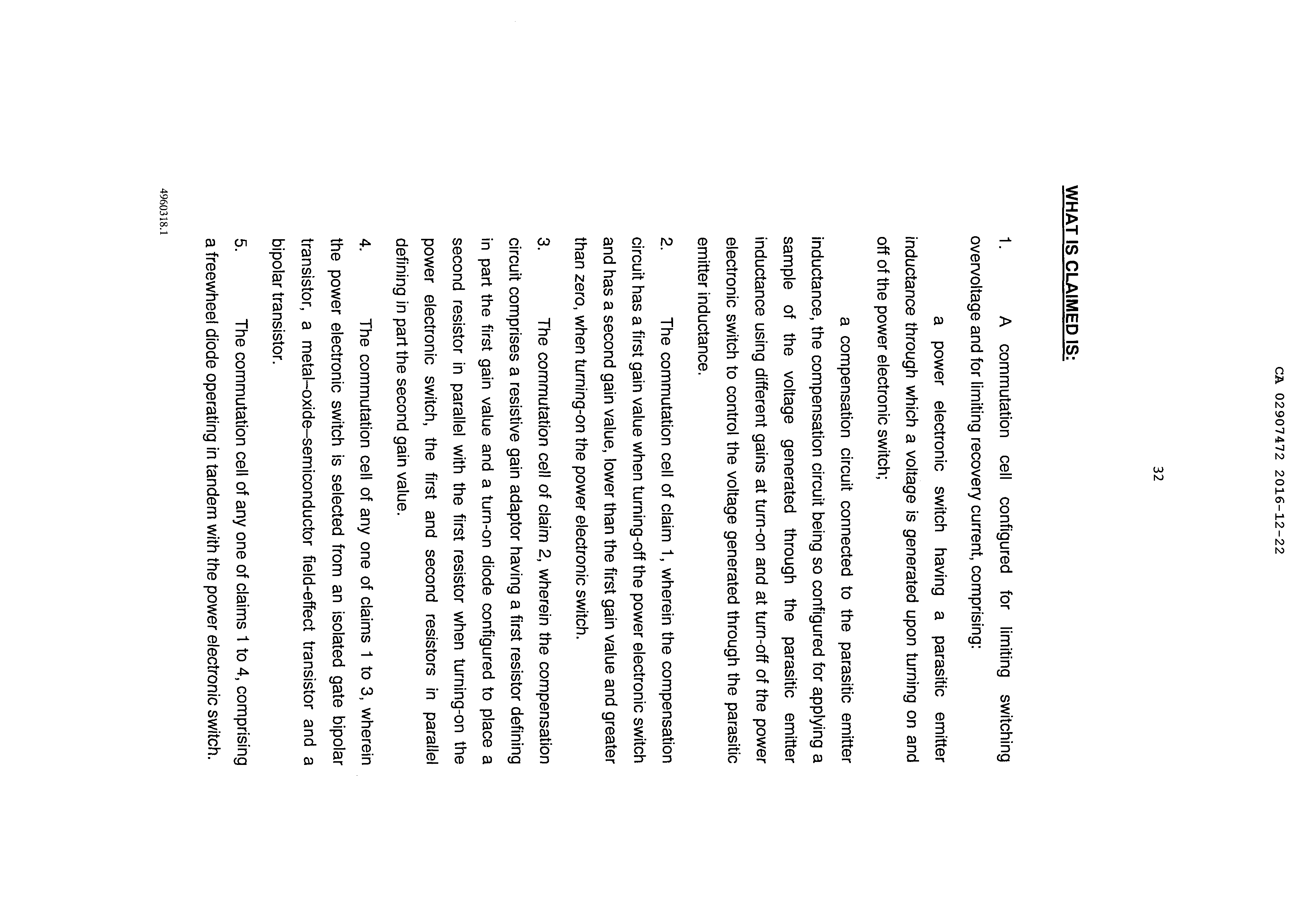 Document de brevet canadien 2907472. Revendications 20151222. Image 1 de 3