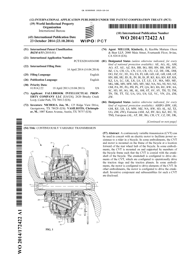 Document de brevet canadien 2909565. Abrégé 20151014. Image 1 de 2