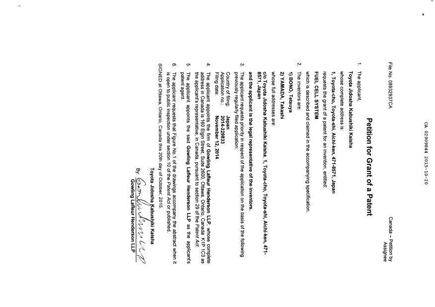 Canadian Patent Document 2909844. New Application 20151020. Image 3 of 3