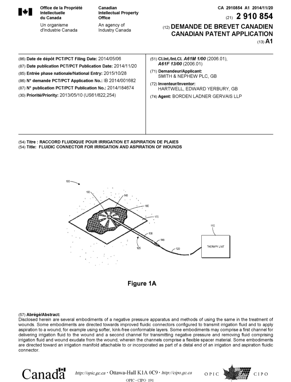 Document de brevet canadien 2910854. Page couverture 20160203. Image 1 de 1