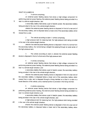 Document de brevet canadien 2911574. Revendications 20151106. Image 1 de 2
