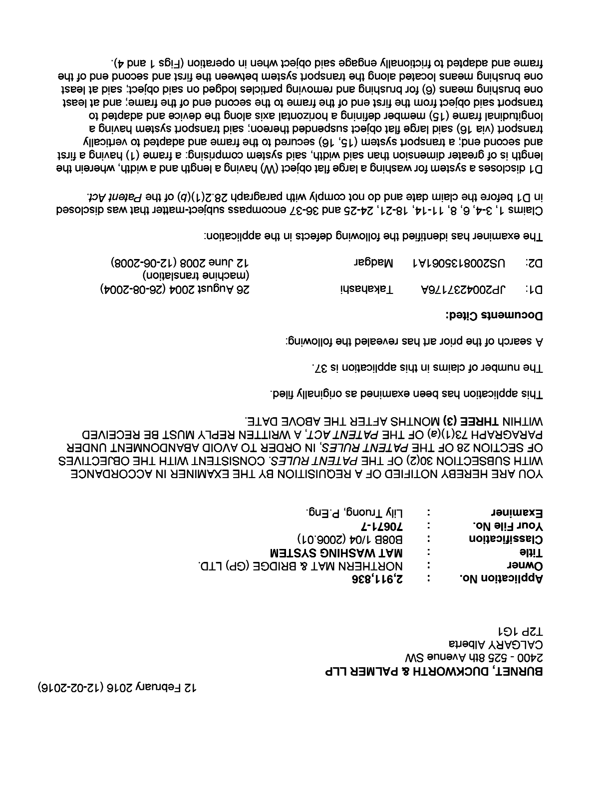 Document de brevet canadien 2911836. Poursuite-Amendment 20151212. Image 1 de 6