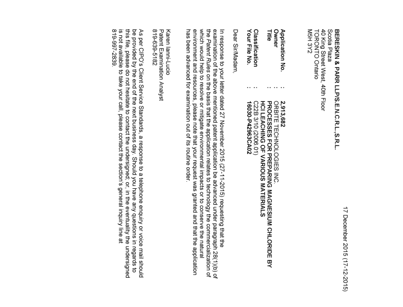 Document de brevet canadien 2913682. Poursuite-Amendment 20151217. Image 1 de 1