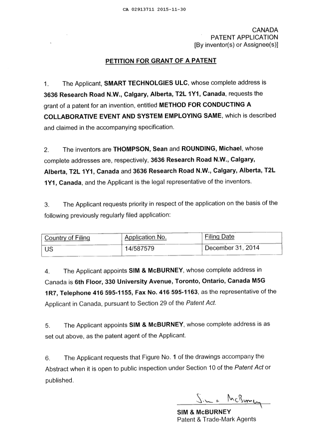 Document de brevet canadien 2913711. Nouvelle demande 20151130. Image 3 de 3